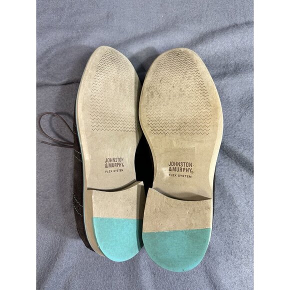 Johnston Murphy Mens Flex System Sheepskin Insole Brown Blue Stitching Sz 8 1/2M - Picture 9 of 14